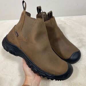 NEW KEEN Anchorage IV Waterproof Men's 11 Chelsea Boots Brown Leather Outdoor